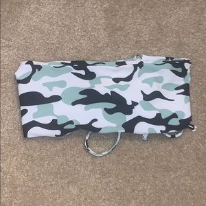 Camo tube top bikini top